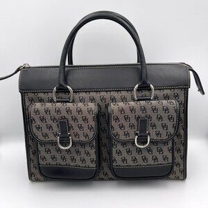 Dooney & Bourke Gray Canvas with Black Leather Trim